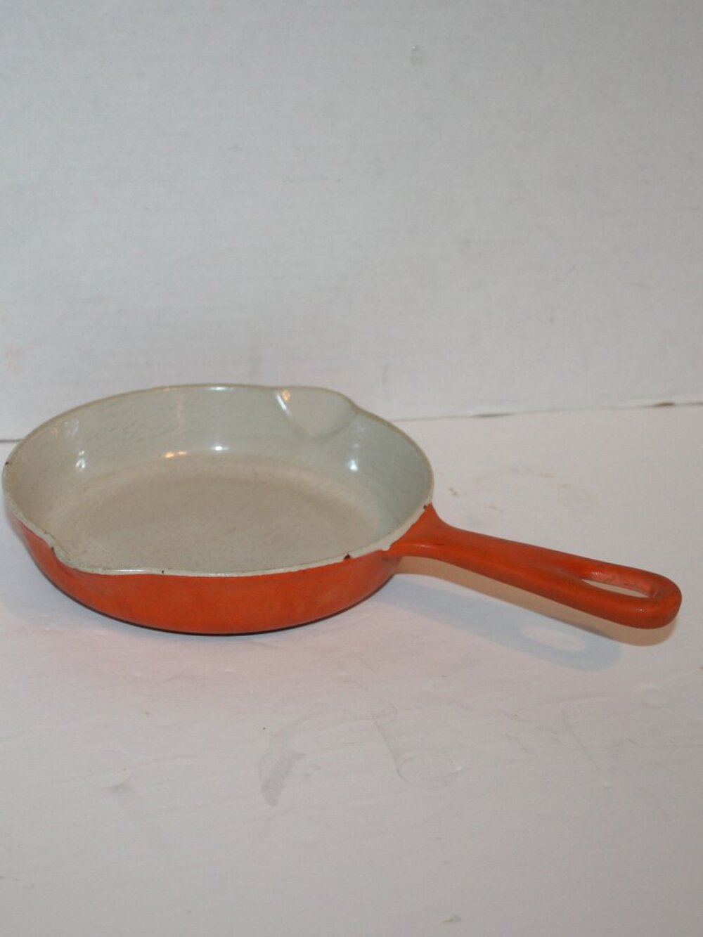 Vtg. LeCreset Orange 6.5" Egg Pan Skillet France 1960/70's